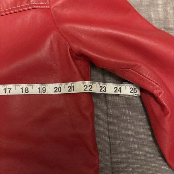 CAVA Vintage Style Red Leather Jacket - Picture 8 of 9